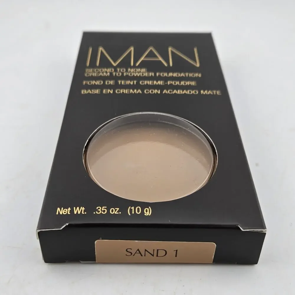 IMAN Second to None Cream to Powder Foundation SAND 1 Set Of 2 NIB Sealed .35oz